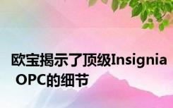 欧宝揭示了顶级Insignia OPC的细节
