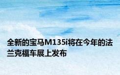 全新的宝马M135i将在今年的法兰克福车展上发布