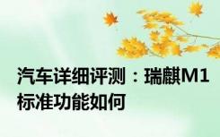 汽车详细评测：瑞麒M1标准功能如何