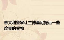 意大利警察让兰博基尼拖运一些珍贵的货物