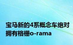 宝马新的4系概念车绝对拥有格栅o-rama