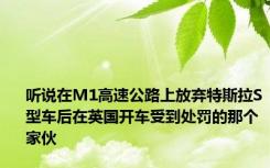 听说在M1高速公路上放弃特斯拉S型车后在英国开车受到处罚的那个家伙