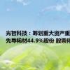 光智科技：筹划重大资产重组购买先导稀材44.9%股份 股票停牌