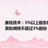 赛伍技术：5%以上股东银煌投资拟减持不超过3%股份