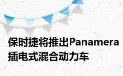 保时捷将推出Panamera插电式混合动力车