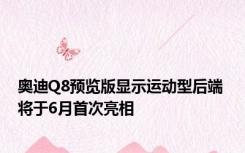 奥迪Q8预览版显示运动型后端 将于6月首次亮相