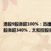 港股9股涨超100%：迅捷环球控股涨超340%，太和控股涨276%