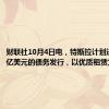 财联社10月4日电，特斯拉计划进行7.83亿美元的债务发行，以优质租赁为担保。