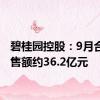 碧桂园控股：9月合同销售额约36.2亿元