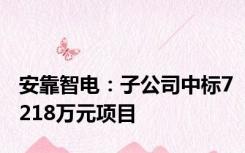 安靠智电：子公司中标7218万元项目
