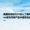 英国制造的SUV加入了保时捷Macan成为同类产品中最安全的汽车之一