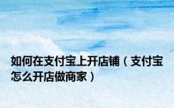 如何在支付宝上开店铺（支付宝怎么开店做商家）