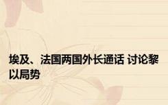 埃及、法国两国外长通话 讨论黎以局势