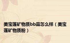 美宝莲矿物质bb霜怎么样（美宝莲矿物质粉）