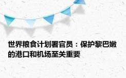 世界粮食计划署官员：保护黎巴嫩的港口和机场至关重要