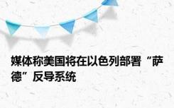 媒体称美国将在以色列部署“萨德”反导系统
