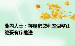 业内人士：存量房贷利率调整正稳妥有序推进