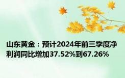 山东黄金：预计2024年前三季度净利润同比增加37.52%到67.26%