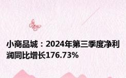 小商品城：2024年第三季度净利润同比增长176.73%
