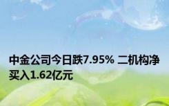 中金公司今日跌7.95% 二机构净买入1.62亿元