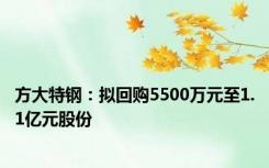 方大特钢：拟回购5500万元至1.1亿元股份
