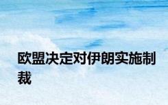 欧盟决定对伊朗实施制裁
