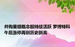 并购重组概念股持续活跃 罗博特科午后涨停再创历史新高