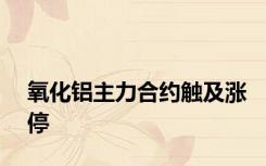 氧化铝主力合约触及涨停