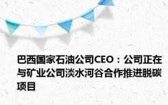 巴西国家石油公司CEO：公司正在与矿业公司淡水河谷合作推进脱碳项目