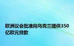 欧洲议会批准向乌克兰提供350亿欧元贷款