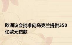 欧洲议会批准向乌克兰提供350亿欧元贷款
