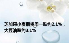 芝加哥小麦期货周一跌约2.1%，大豆油跌约3.1%