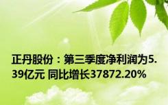 正丹股份：第三季度净利润为5.39亿元 同比增长37872.20%