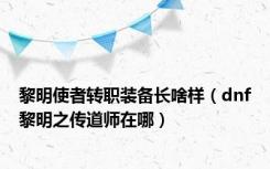 黎明使者转职装备长啥样（dnf黎明之传道师在哪）