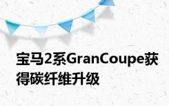 宝马2系GranCoupe获得碳纤维升级