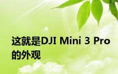 这就是DJI Mini 3 Pro的外观