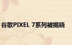 谷歌PIXEL 7系列被揭晓
