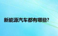 新能源汽车都有哪些?