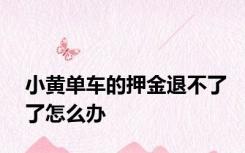 小黄单车的押金退不了了怎么办