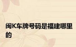 闽K车牌号码是福建哪里的