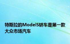 特斯拉的ModelS轿车是第一款大众市场汽车