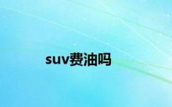 suv费油吗