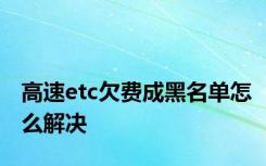 高速etc欠费成黑名单怎么解决