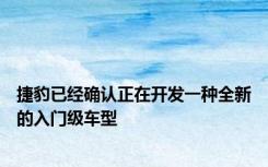 捷豹已经确认正在开发一种全新的入门级车型