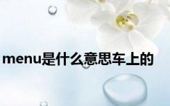 menu是什么意思车上的