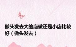 做头发去大的店做还是小店比较好（做头发去）