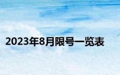 2023年8月限号一览表