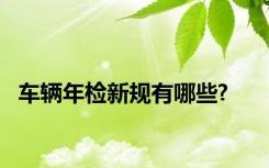 车辆年检新规有哪些?