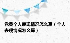 党员个人表现情况怎么写（个人表现情况怎么写）