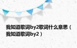 我知道歌词by2歌词什么意思（我知道歌词by2）